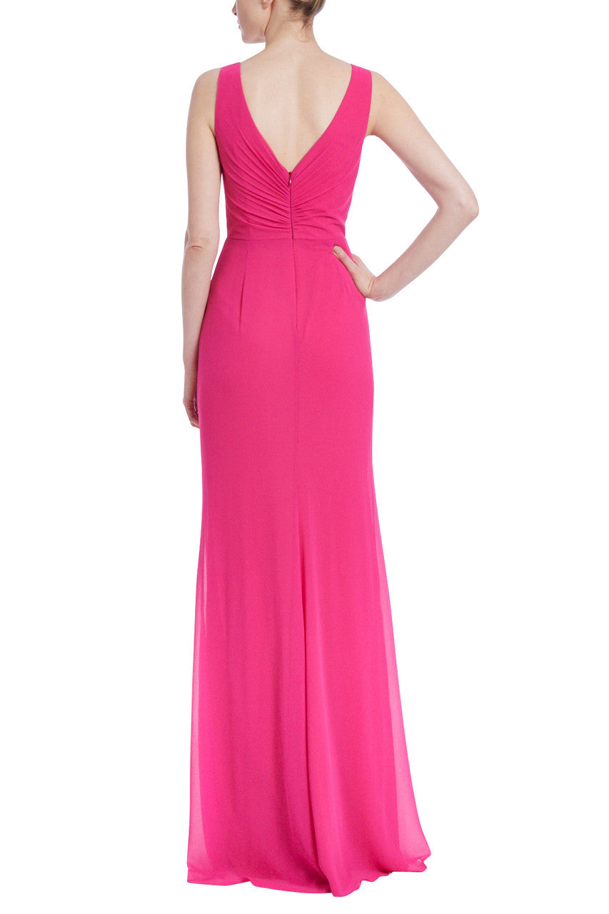 Rose | Rose Pompom Trim Ruffle Gown