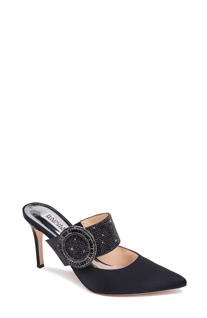 Black | Ellie Pointed Toe Evening Mule