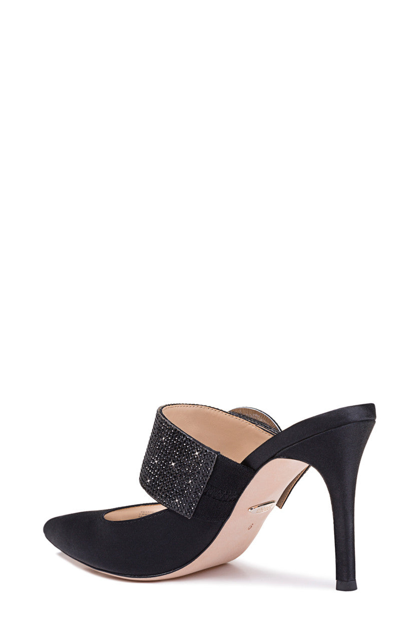 Black | Ellie Pointed Toe Evening Mule