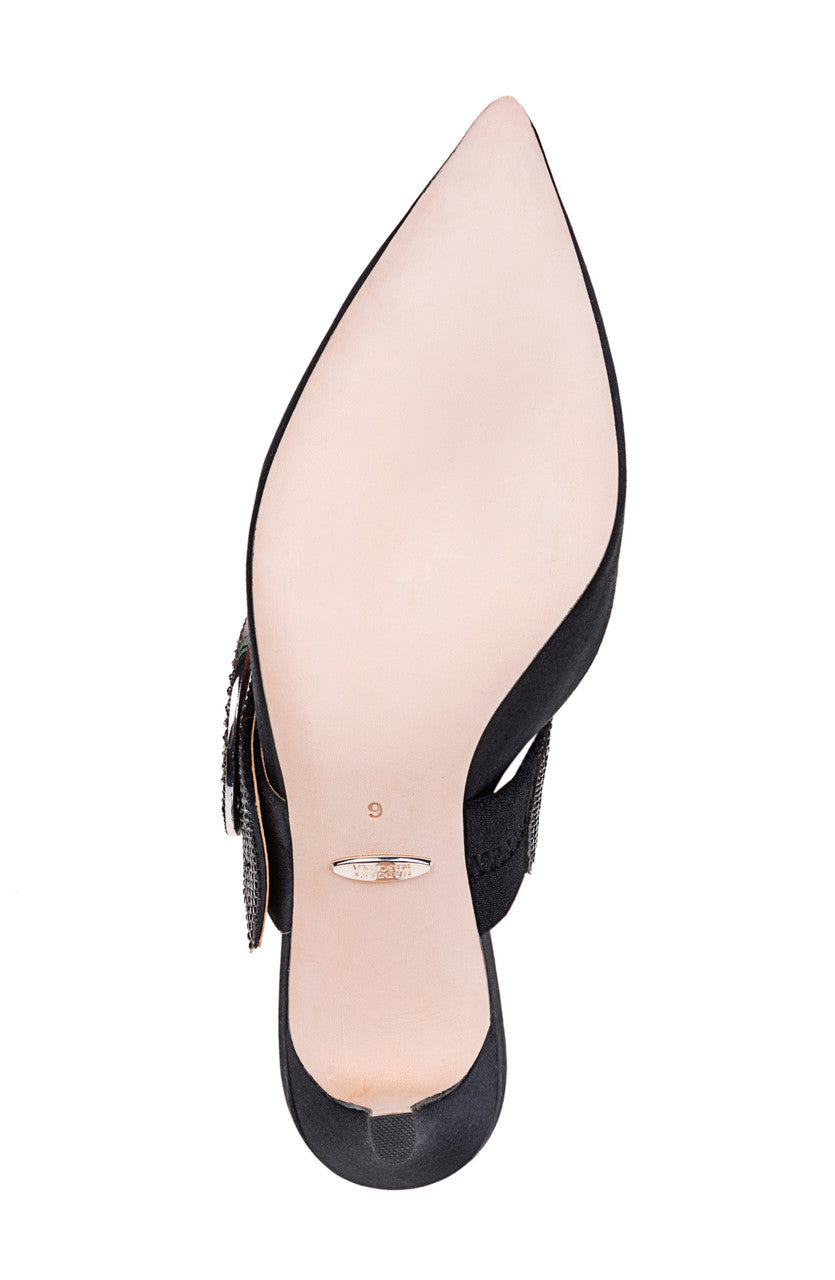 Black | Ellie Pointed Toe Evening Mule