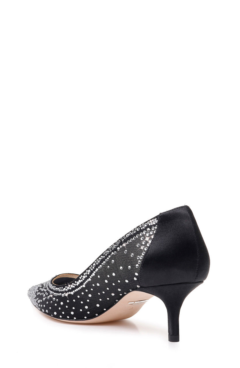 Black | Emi Crystal Embsllished Kitten Heel