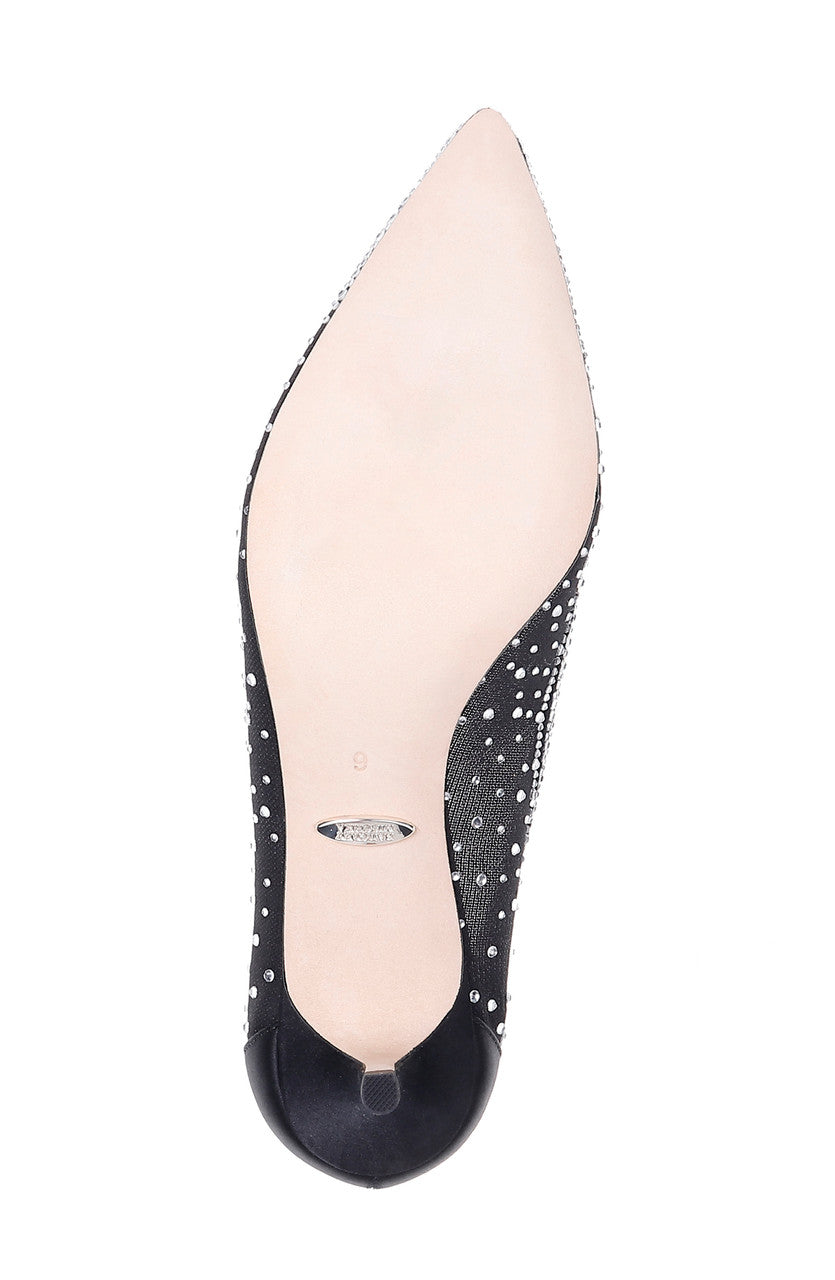 Black | Emi Crystal Embsllished Kitten Heel