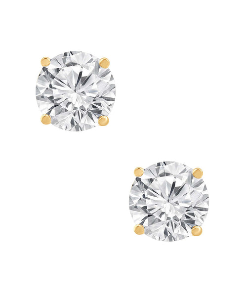 Yellow Gold | Diamond Stud Earrings Front