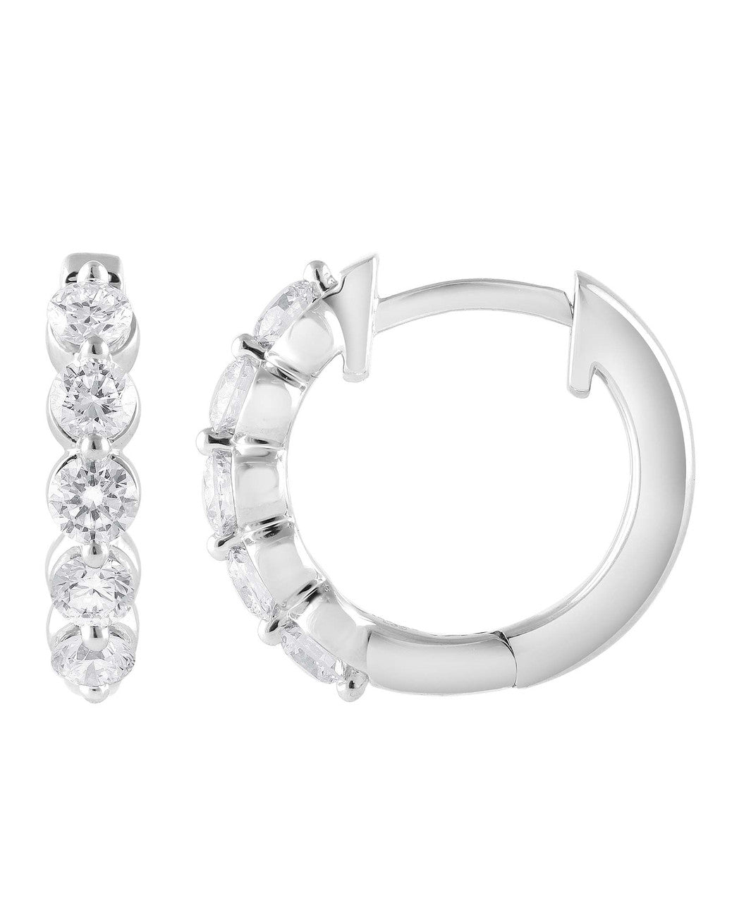 White Gold | Small Diamond Hoops Earrings Back