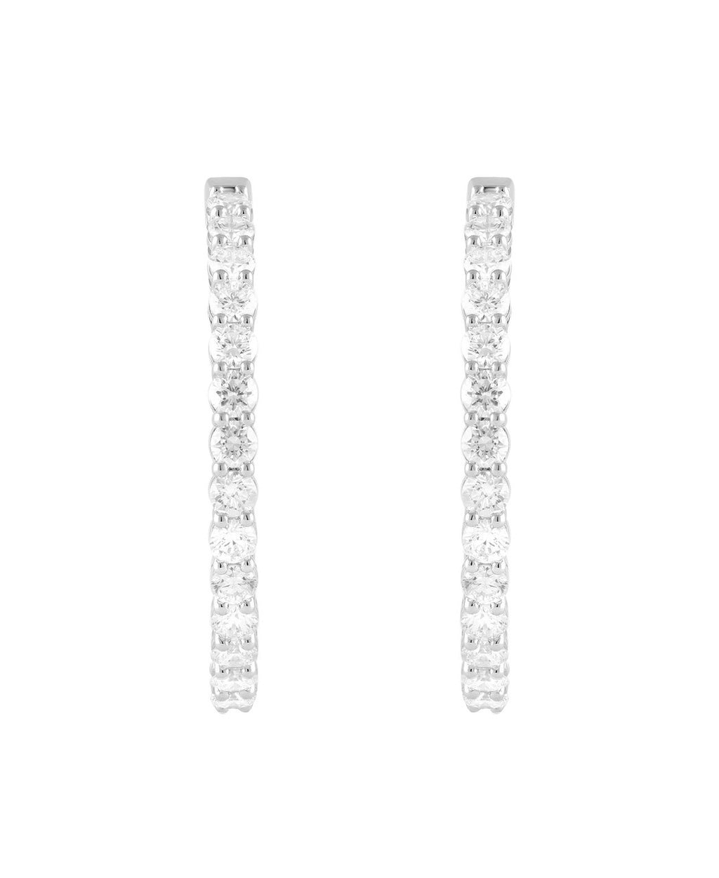 White Gold | In & Out Diamond Hoop Earrings