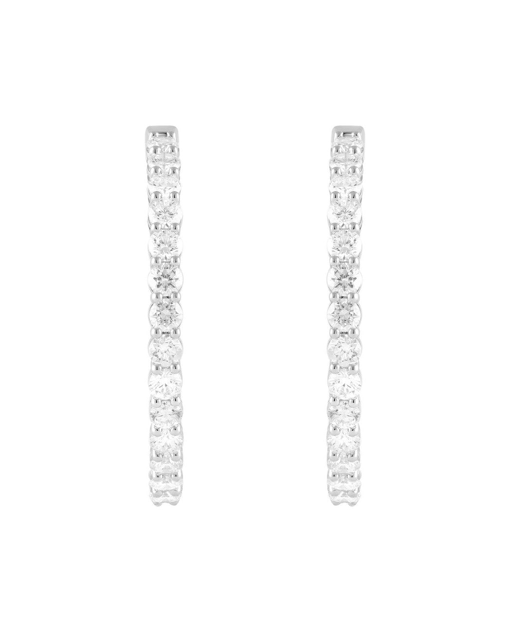 White Gold | In & Out Diamond Hoop Earrings