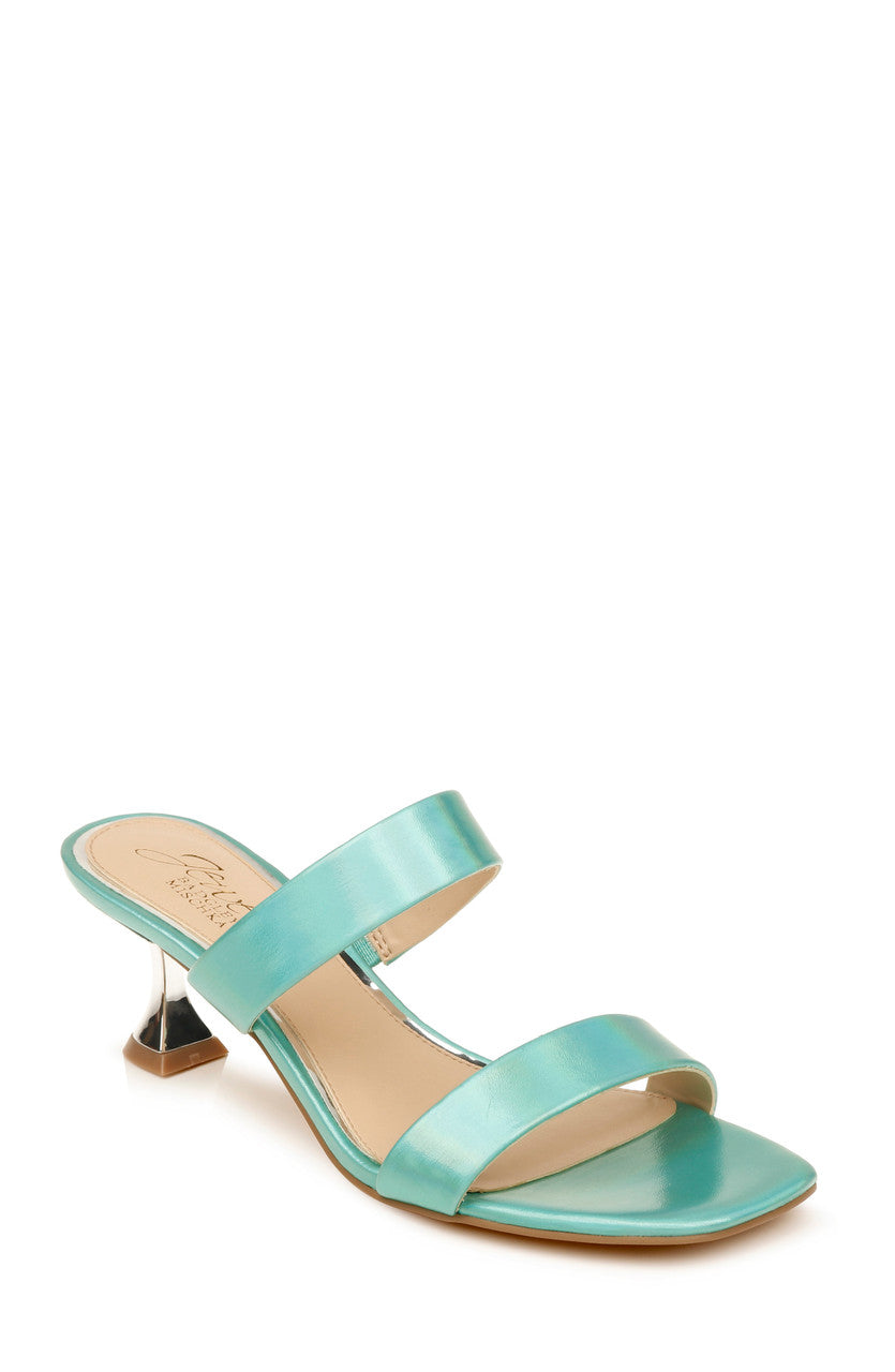 Mint Iridescent | Fabiola Iridescent Double Strap Heel