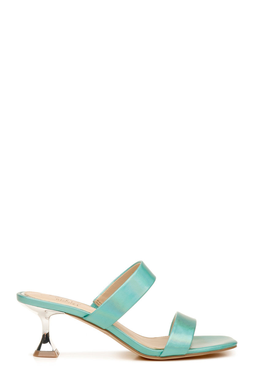 Mint Iridescent | Fabiola Iridescent Double Strap Heel
