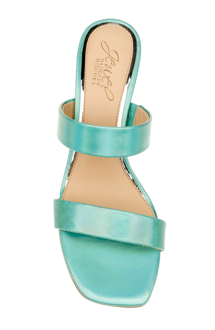Mint Iridescent | Fabiola Iridescent Double Strap Heel