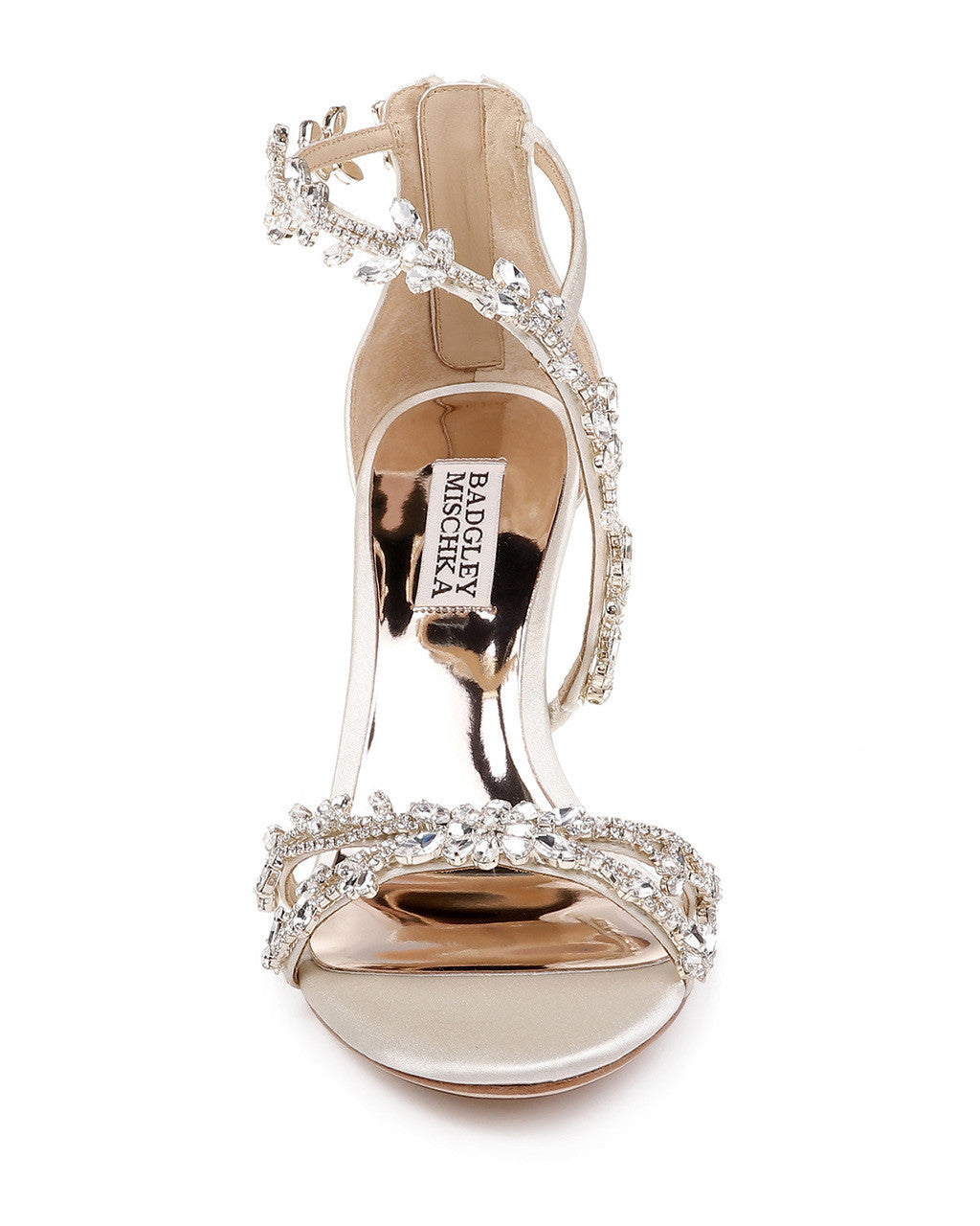 Ivory | Feather Crystal Embellished Evening Wedge