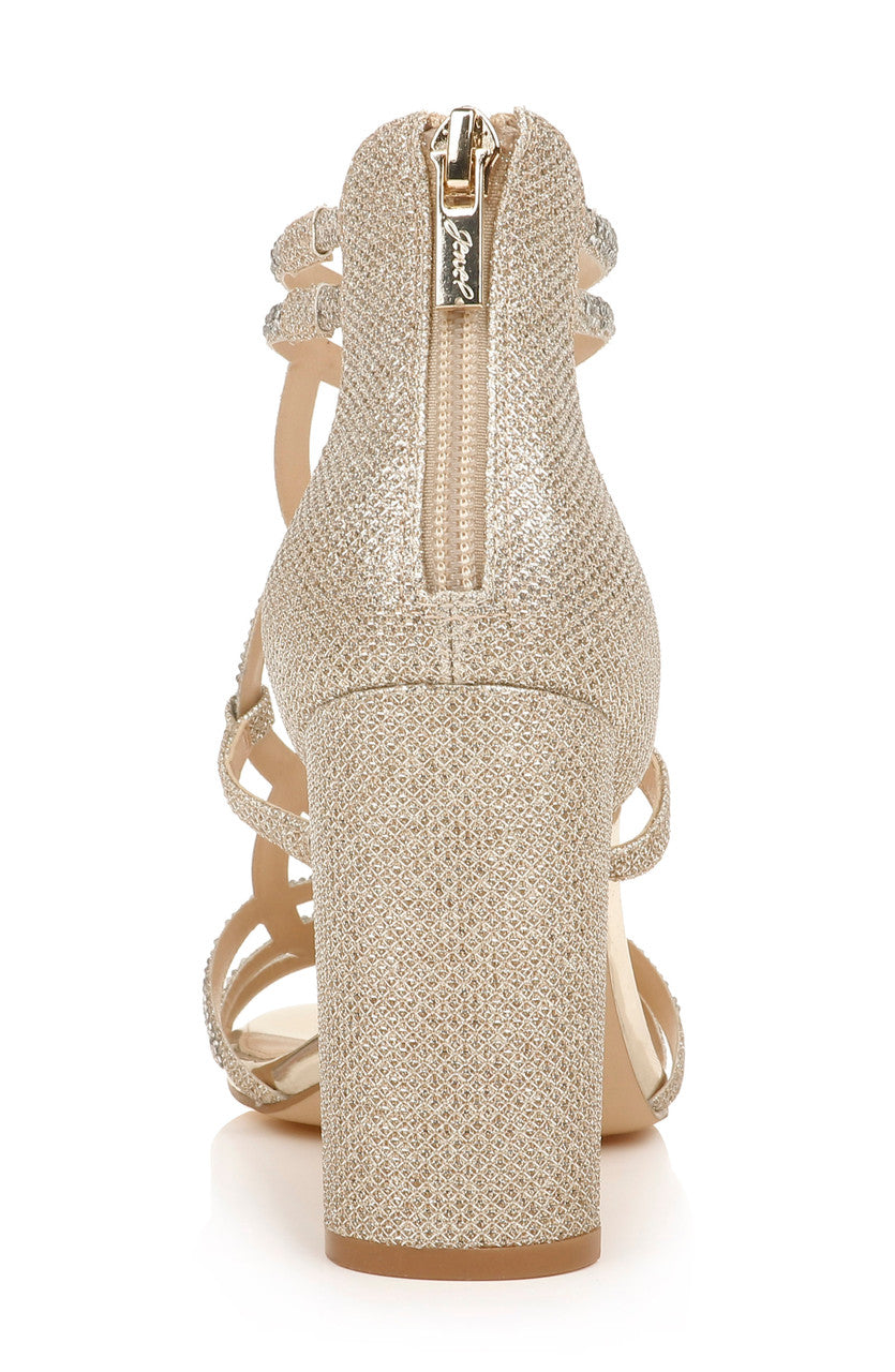 Light Gold/ Clear | Filimena II Strappy Block Heel