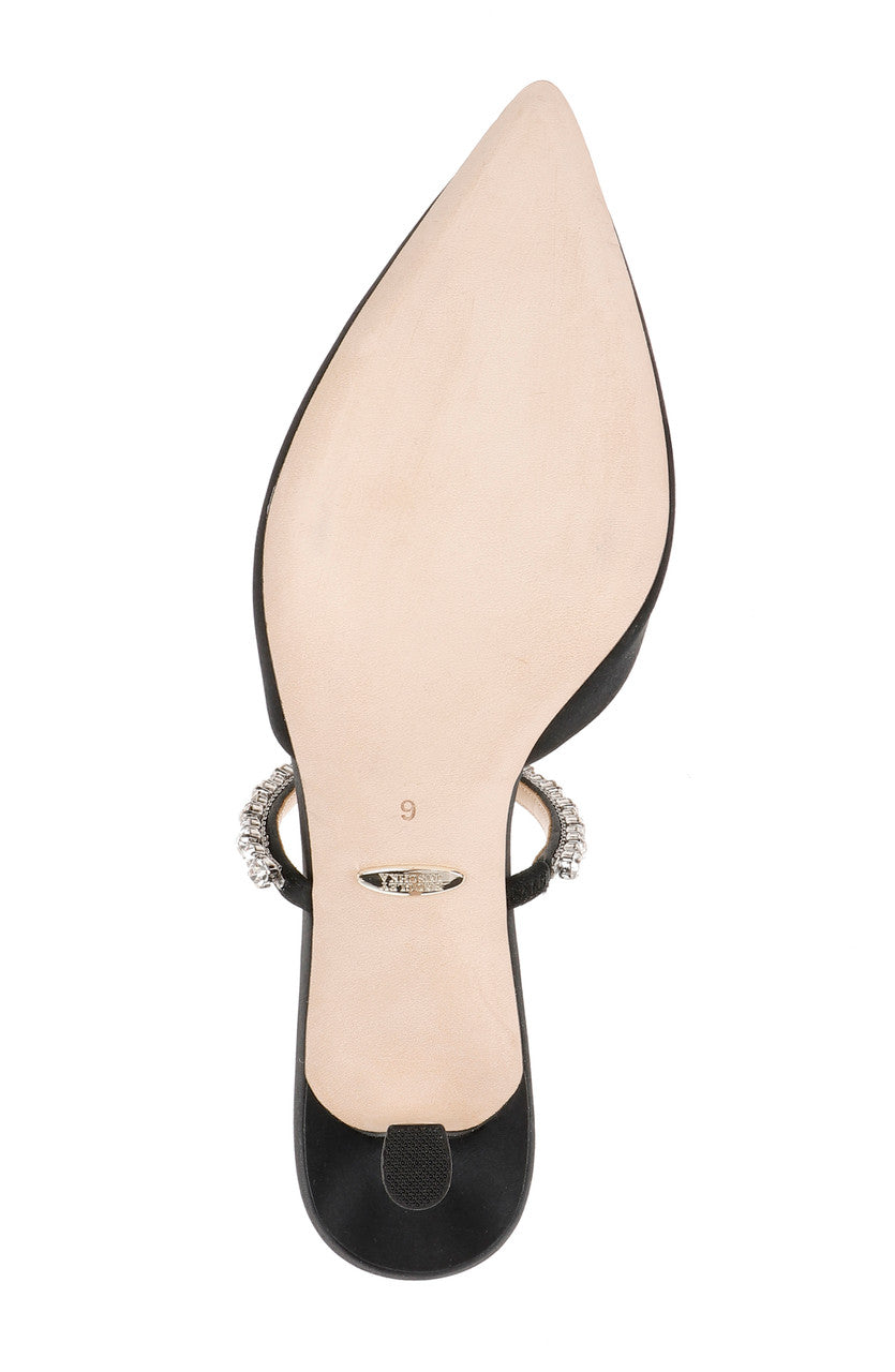 Black | Flutter Pointed Slide with Crystal Buckle