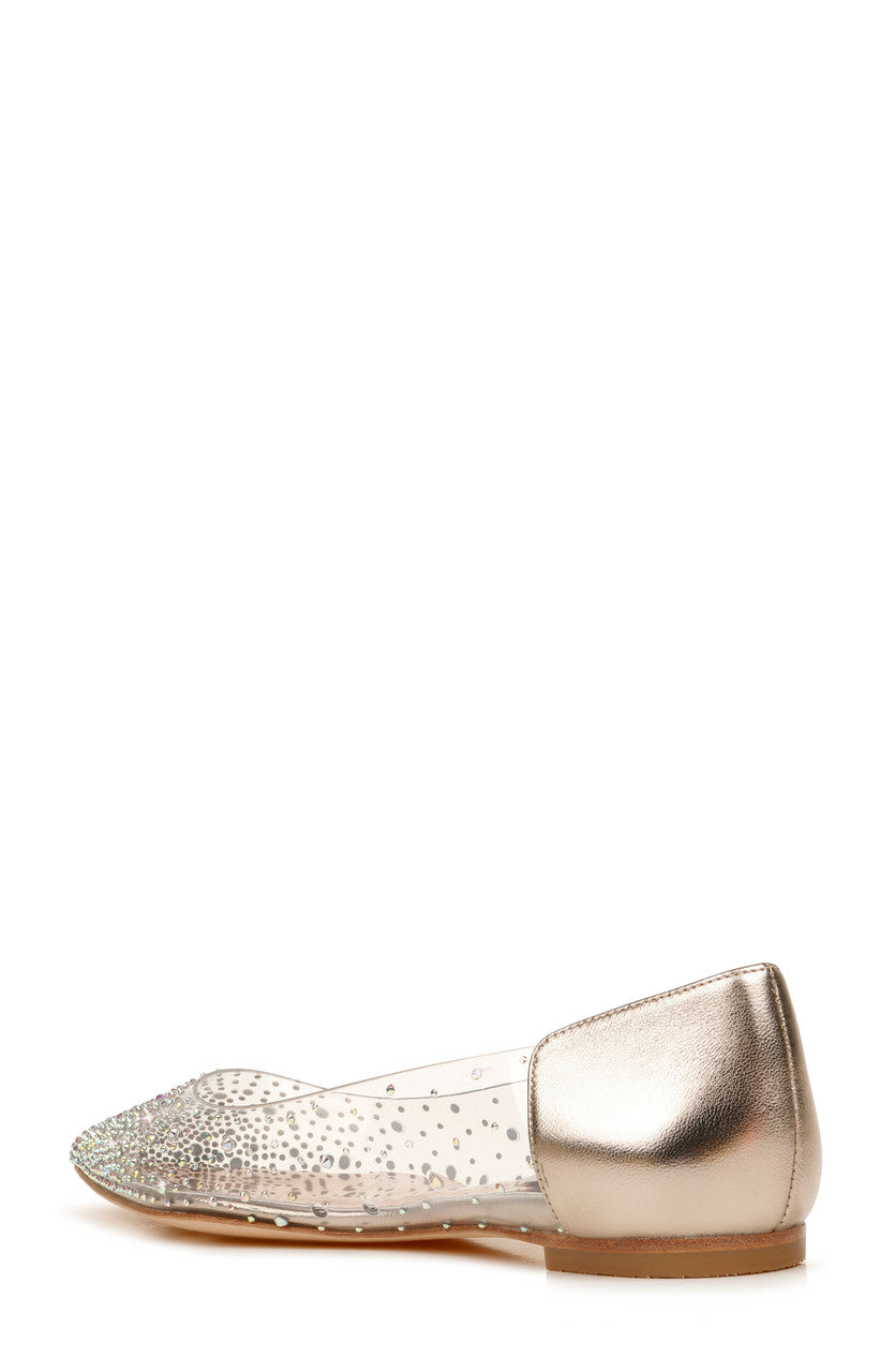 Champagne | Gabi Crystal Embellished Pointed Flat