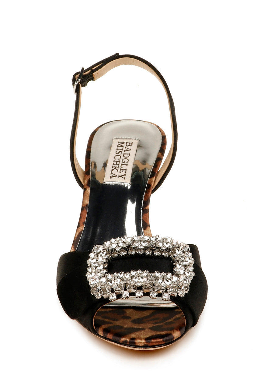 Black | Gaela Embellished Kitten Heel