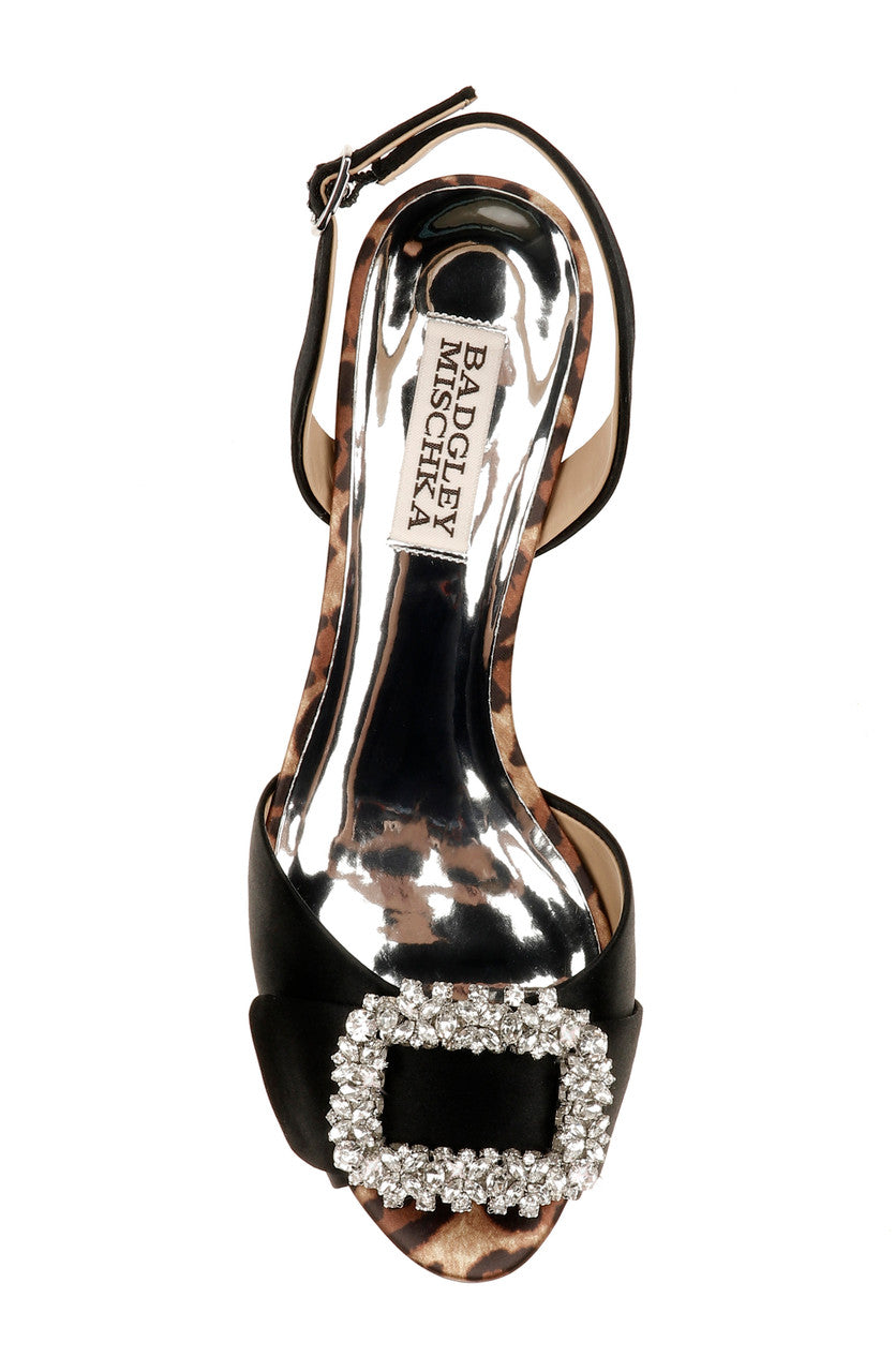 Black | Gaela Embellished Kitten Heel