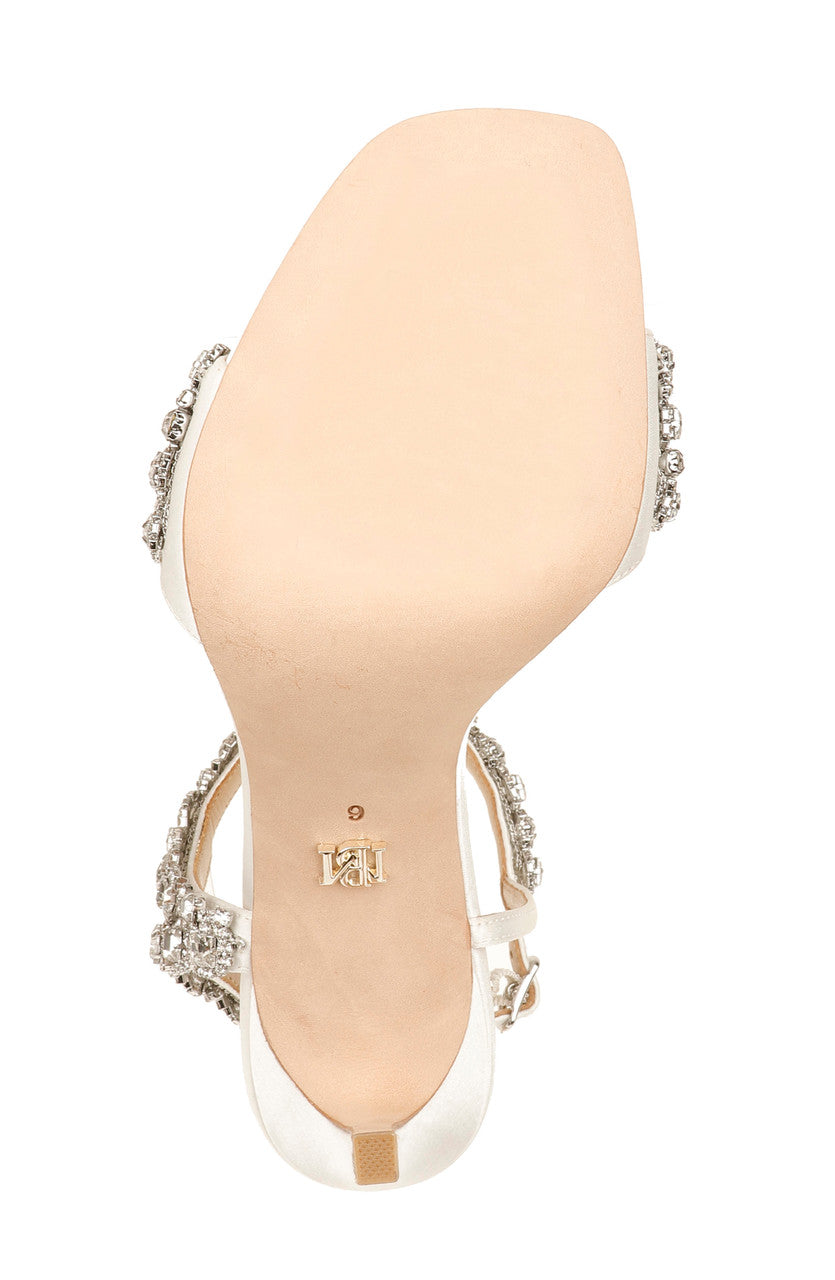 Soft White | Galia Crystal Ankle Strap Evening Shoe