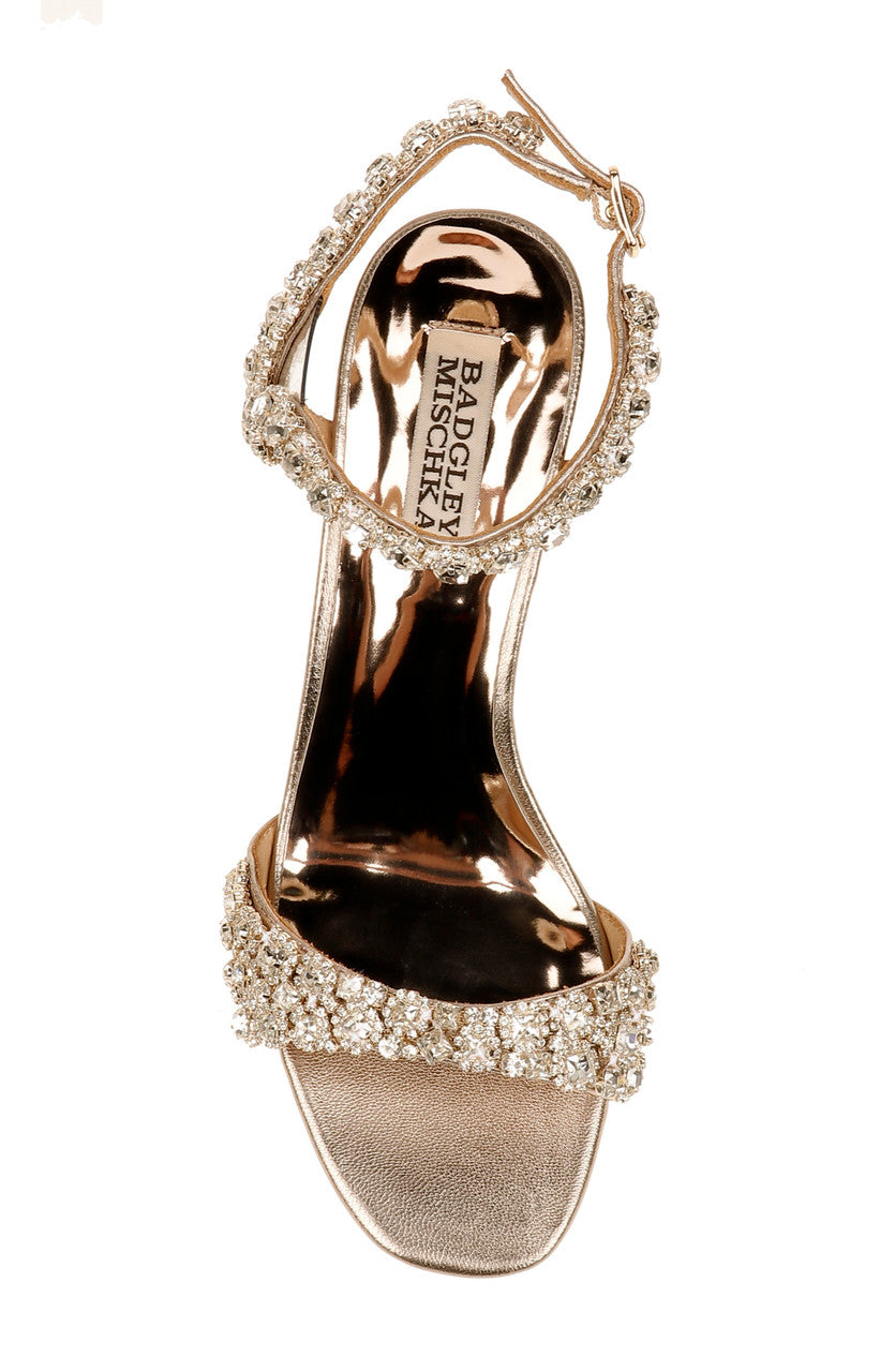 Champagne | Gali Crystal Embellished Evening Wedge
