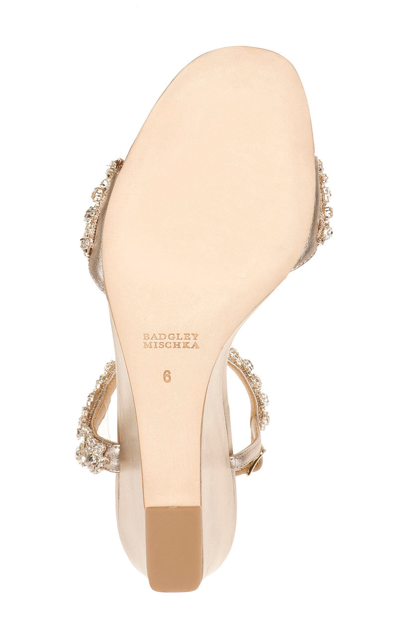 Champagne | Gali Crystal Embellished Evening Wedge