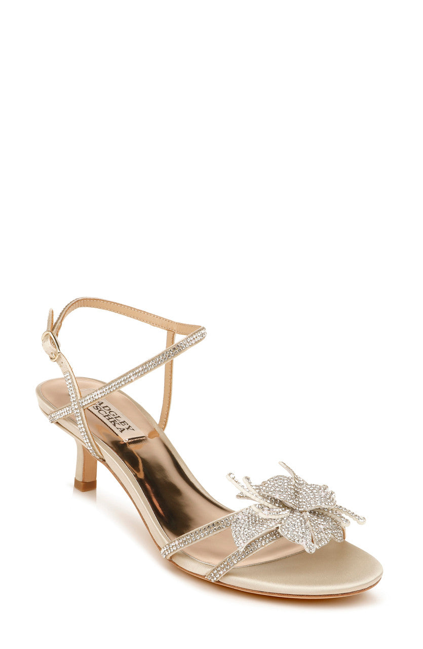 Ivory | Gianna Strappy Embellished Kitten Heel