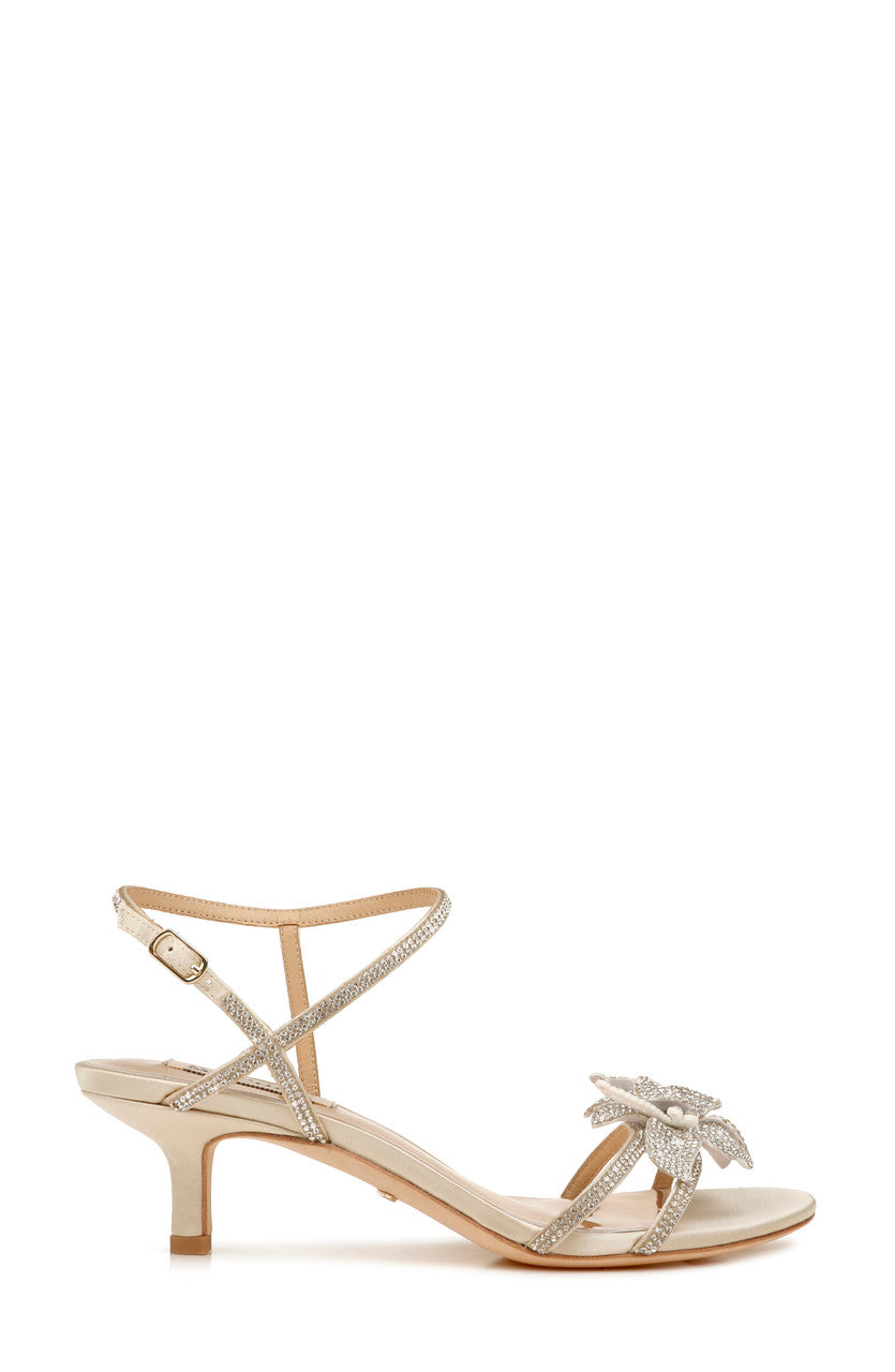 Ivory | Gianna Strappy Embellished Kitten Heel