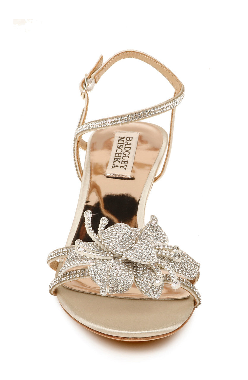 Ivory | Gianna Strappy Embellished Kitten Heel