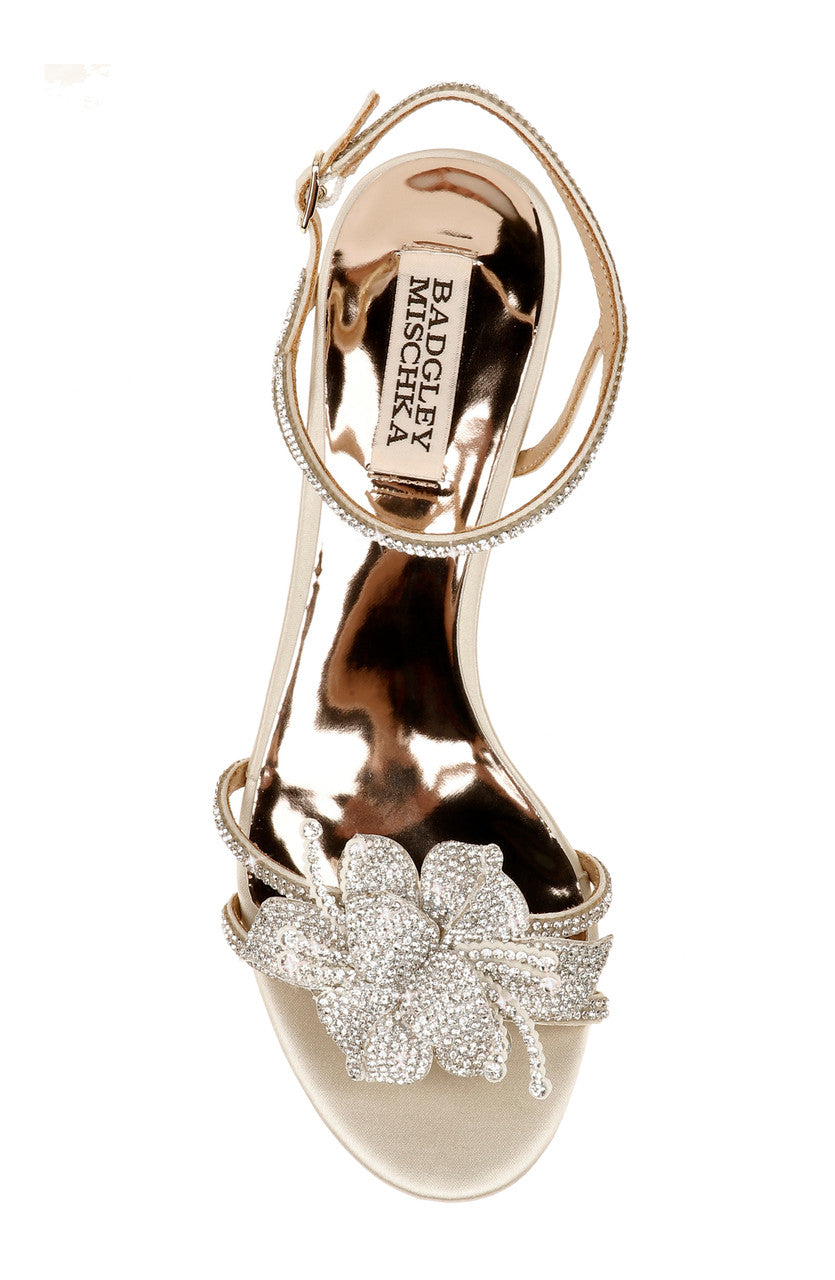 Ivory | Gianna Strappy Embellished Kitten Heel