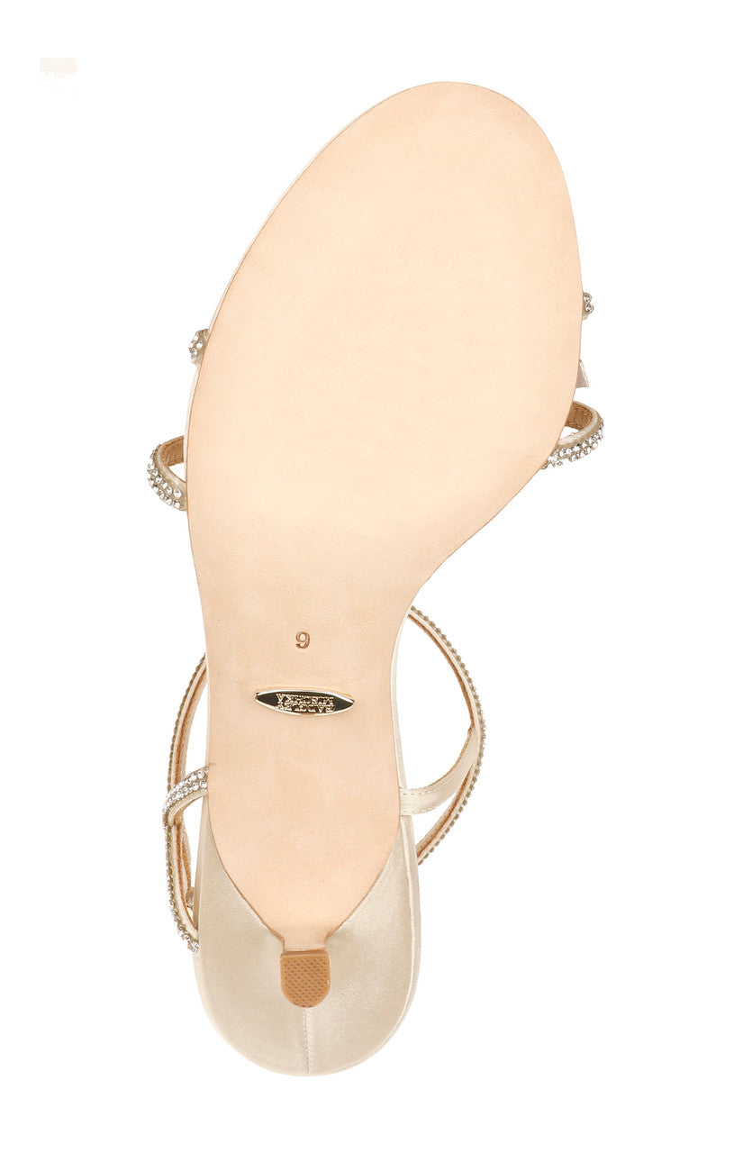 Ivory | Gianna Strappy Embellished Kitten Heel
