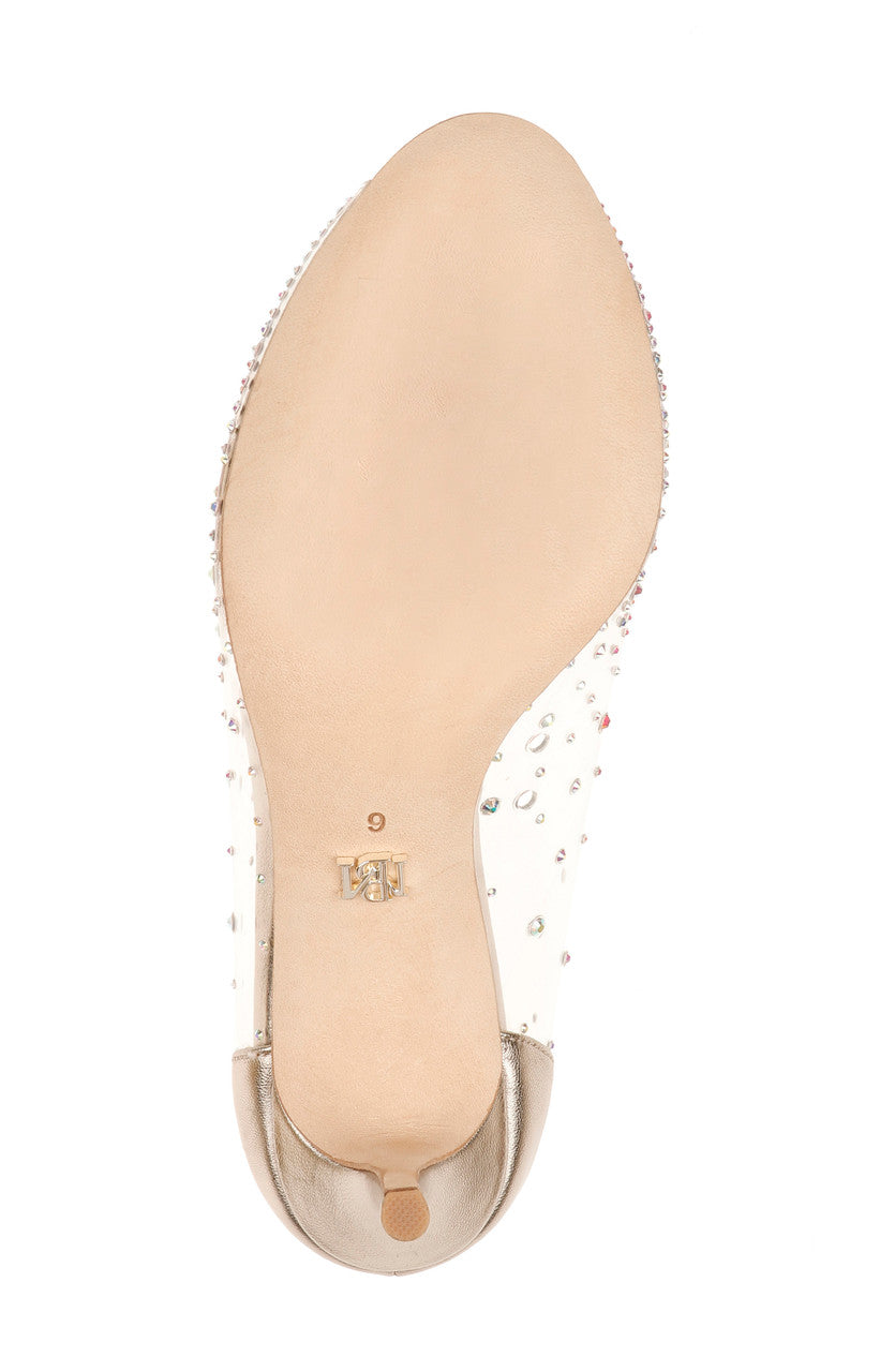 Champagne | Ginata Crystal Embellished Peep Toe