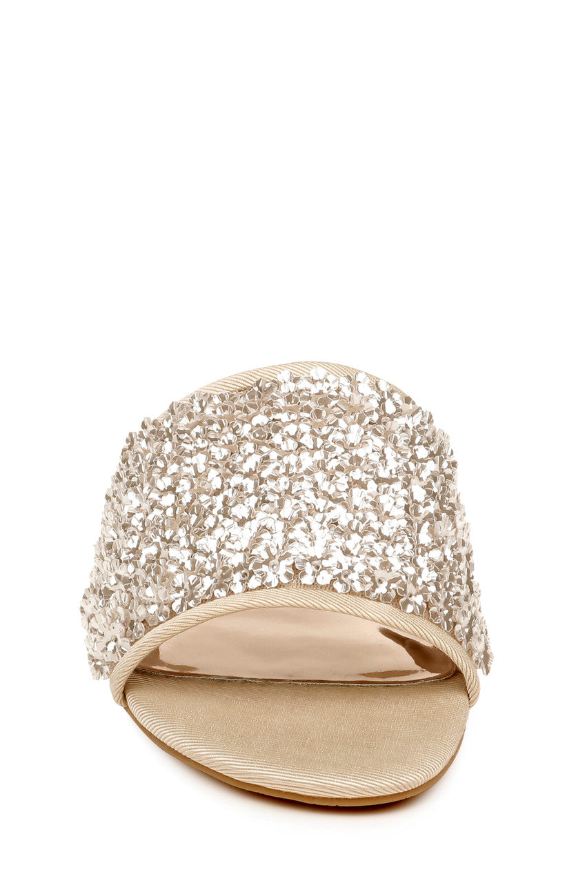 Soft Nude | Gita Sequin Evening Slide