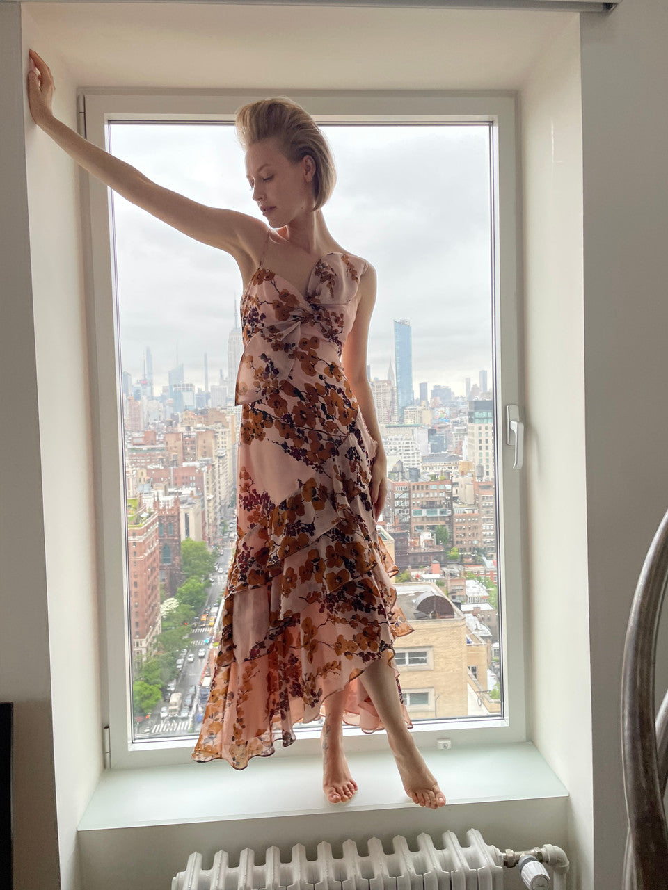 Blush Multi | Eastern Floral High-Low Dress