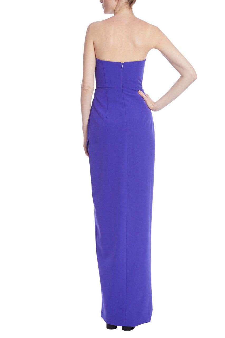Strapless Column Gown with High Slit By Jewel Badgley Mischka Strapless Column Gown with High Slit By Jewel Badgley Mischka