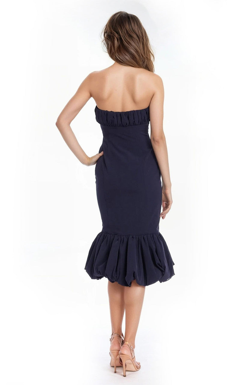 Midnight | Iris Strapless Mermaid Midi Dress Back