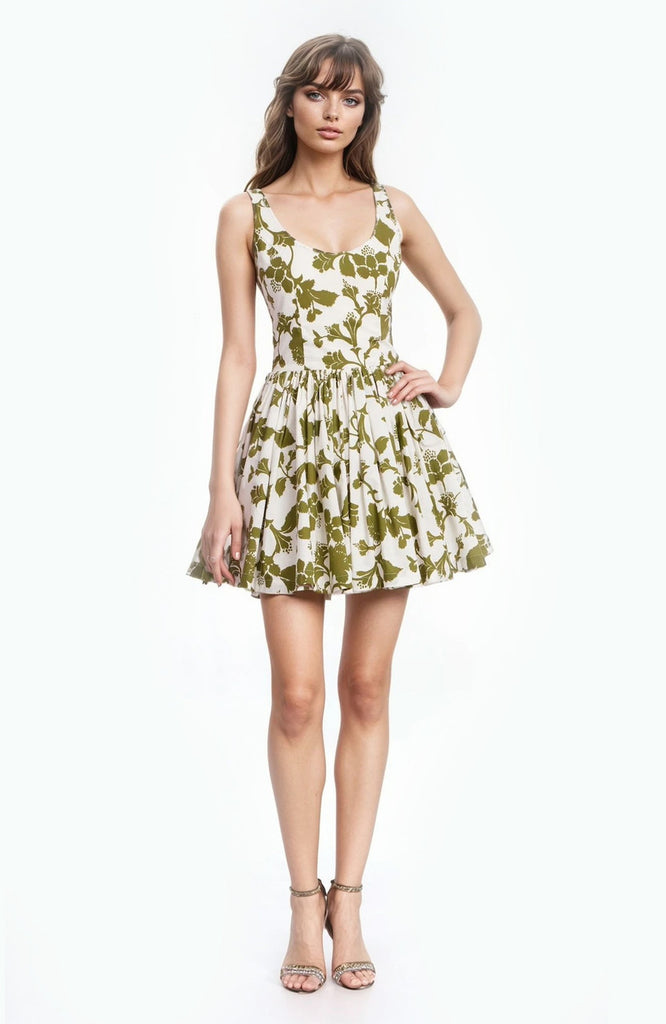 badgley mischka laser-cut floral fit-&-flare dress Jackie Floral Print Fit & Flare Mini Dress by Jewel Badgley Mischka