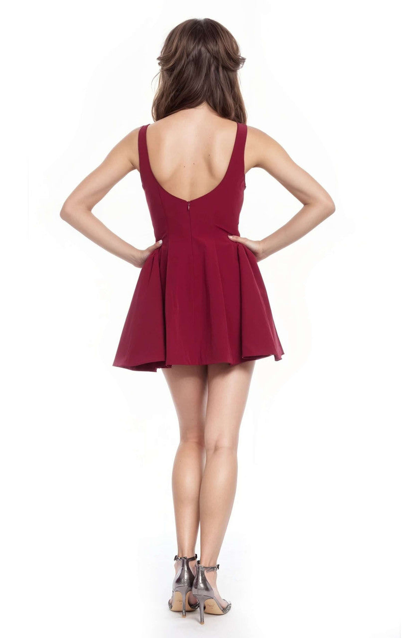 fit and flare mini dress Kaya Square Neckline Fit-and-Flare Mini Dress by Jewel Badgley Mischka
