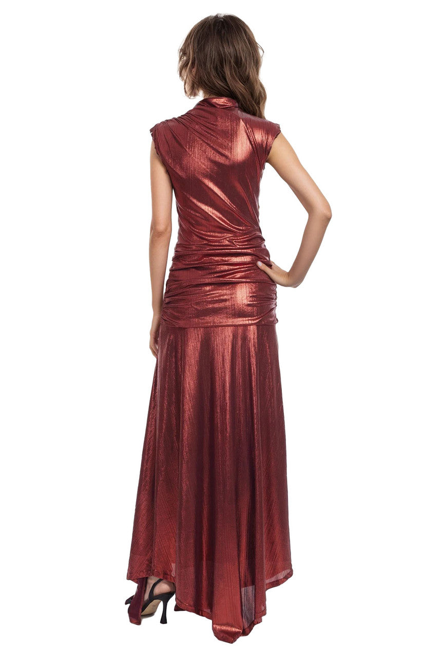 Lyla High Neck Drop Waist Maxi Dress