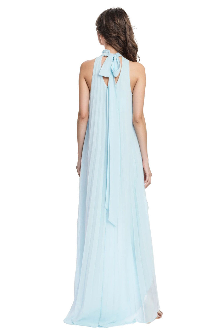 Jewel Badgley Mischka Mia Pleated High Neck High Low Maxi Dress Dress Jewel Badgley Mischka Mia Pleated High Neck High Low Maxi Dress Dress
