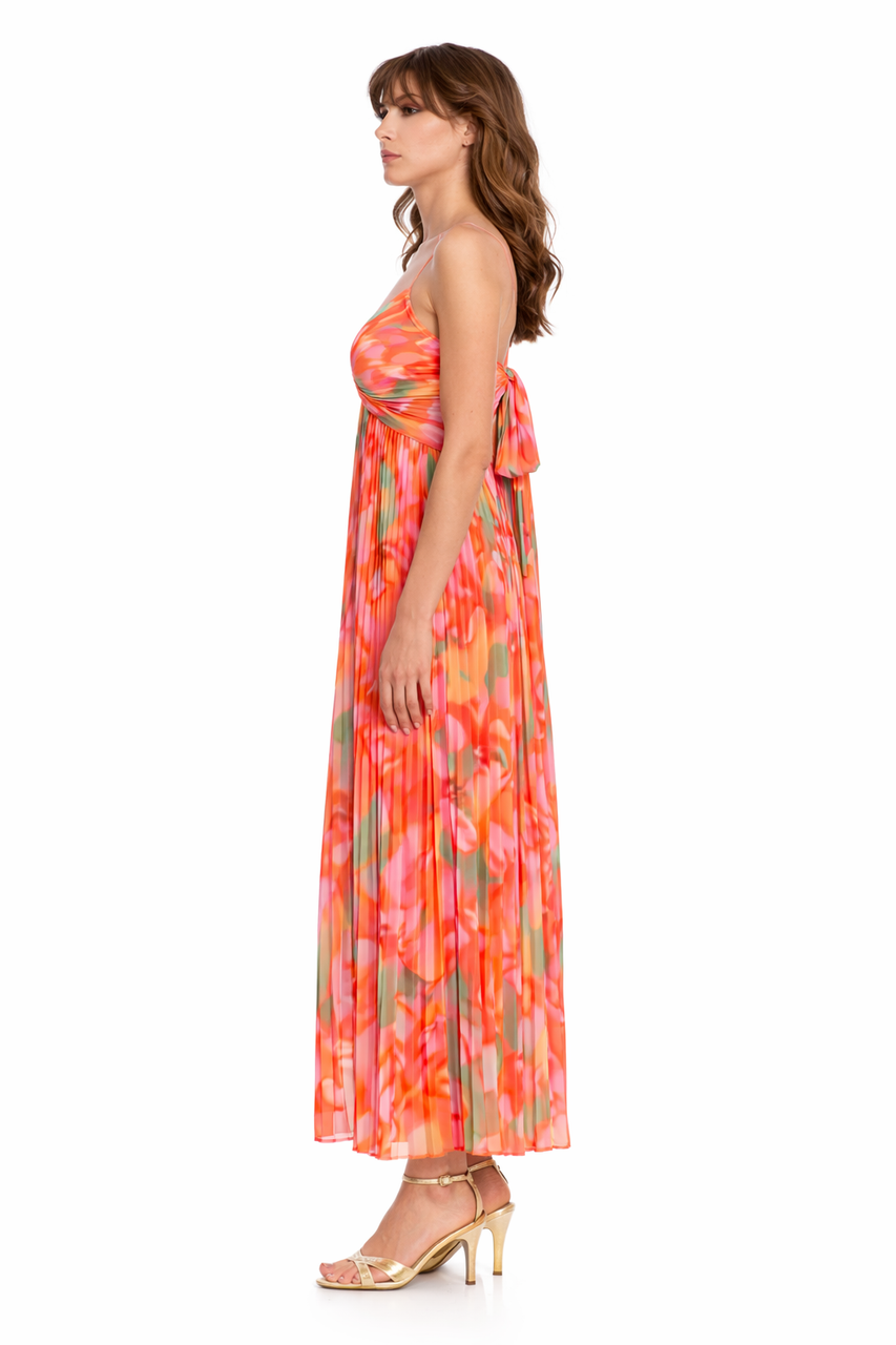 Nelle Floral Print Pleated Maxi Dress by Jewel Badgley Mischka