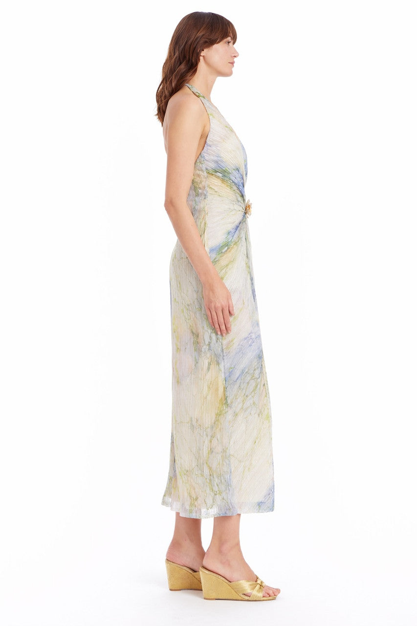 Jewel Badgley Mischka Naya V-Neck Halter Maxi Dress - 6 - Blue Multi Jewel Badgley Mischka Naya V-Neck Halter Maxi Dress - 6 - Blue Multi