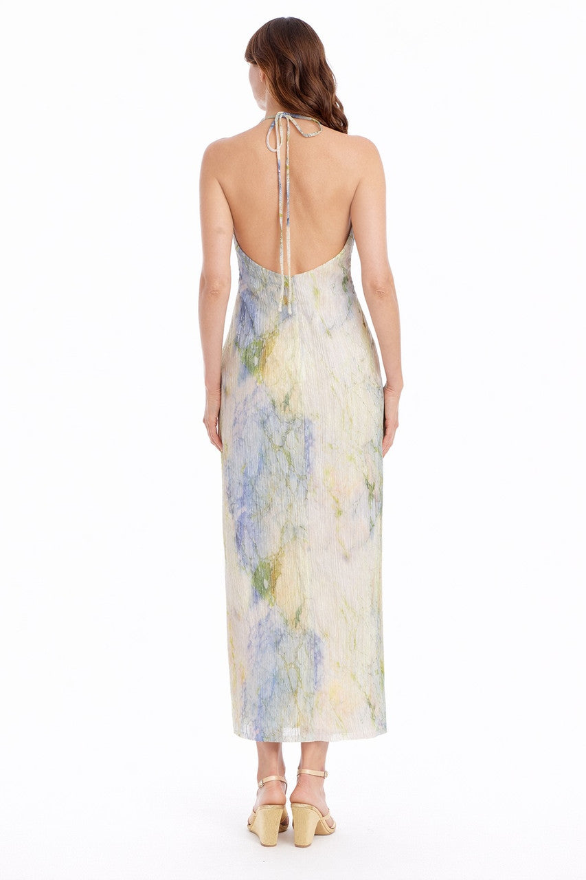 Jewel Badgley Mischka Naya V-Neck Halter Maxi Dress - 6 - Blue Multi Jewel Badgley Mischka Naya V-Neck Halter Maxi Dress - 6 - Blue Multi