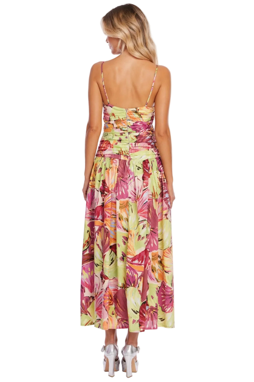 Printed Spaghetti Strap Cotton Day Dress by Jewel Badgley Mischka Printed Spaghetti Strap Cotton Day Dress by Jewel Badgley Mischka