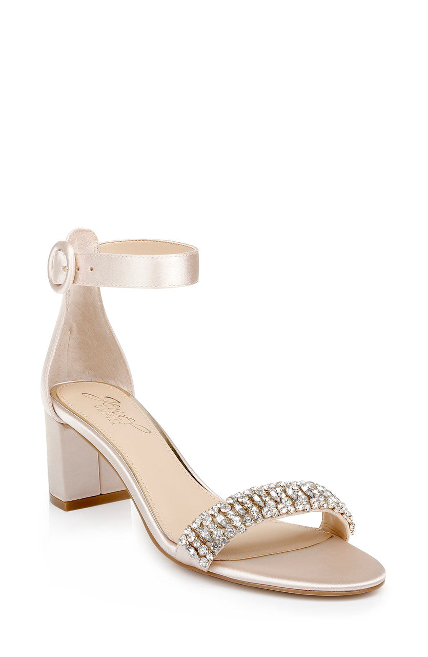 Champagne | James Ankle Strap Block Heel