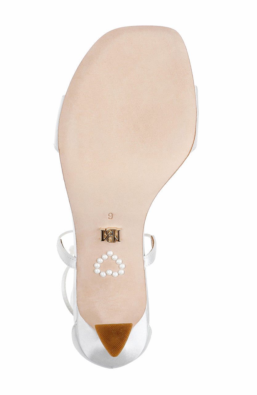 White | Janelle Ankle Tie Sandals Sole