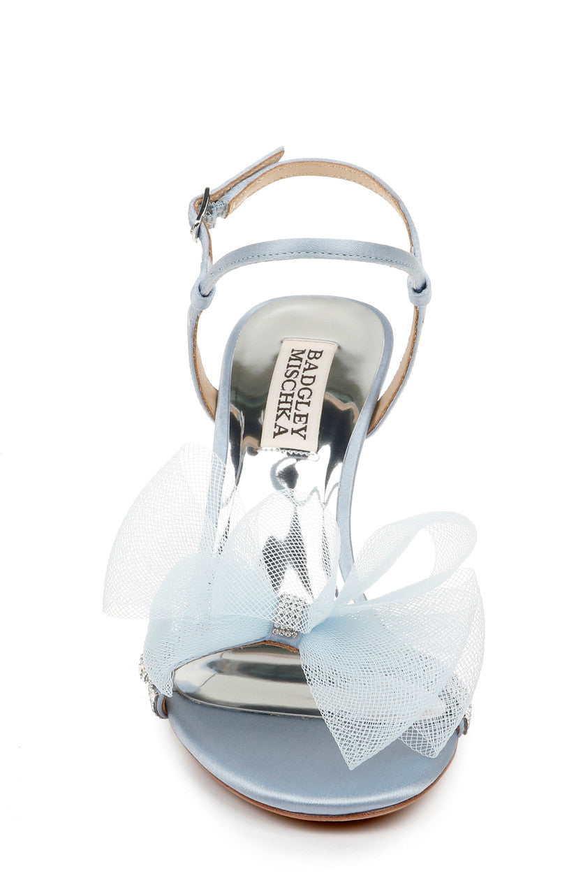 Azure Blue | Janie Bow Embellished Evening Shoe