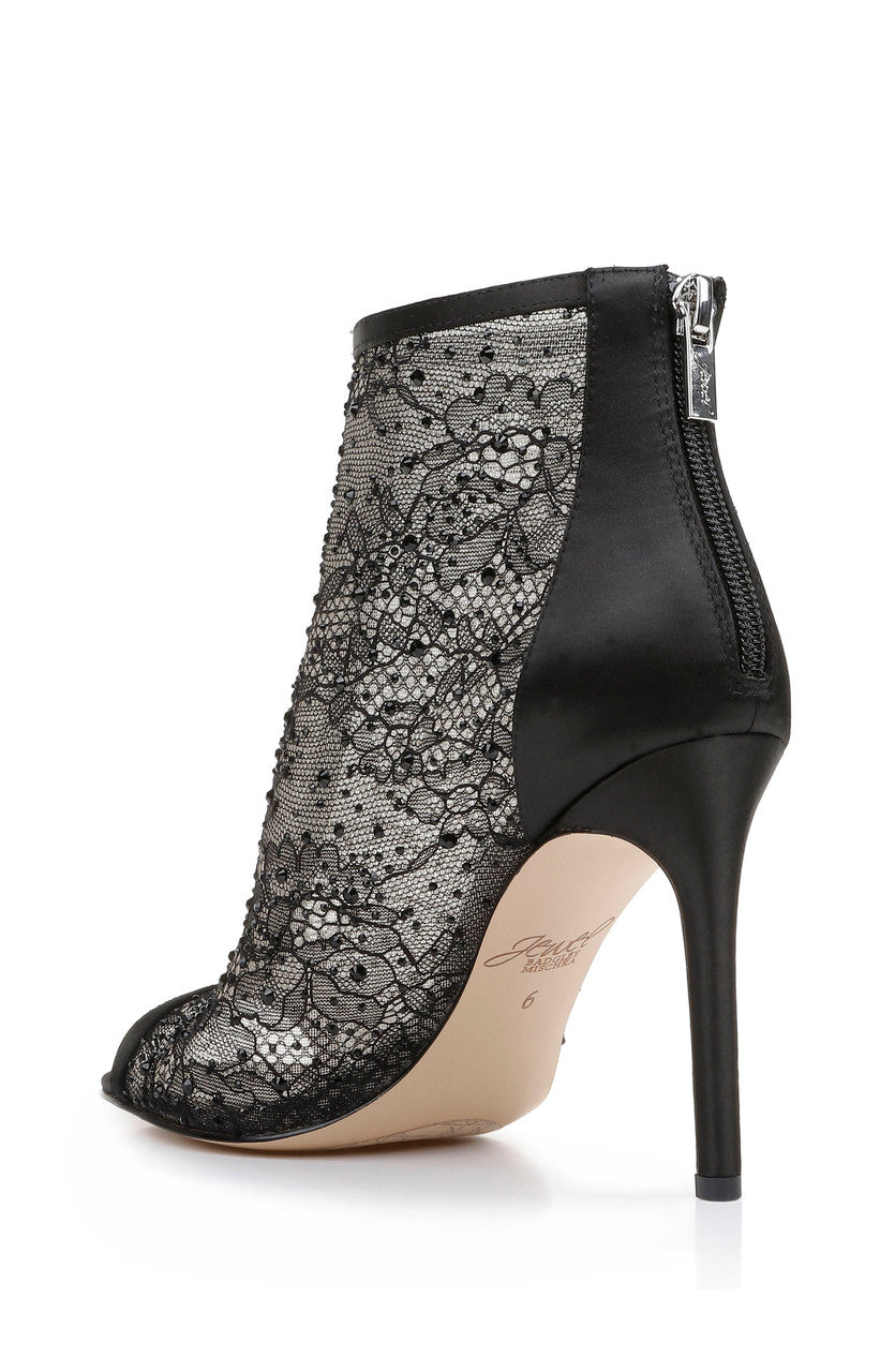 Black | Jewel Peep Toe Bootie