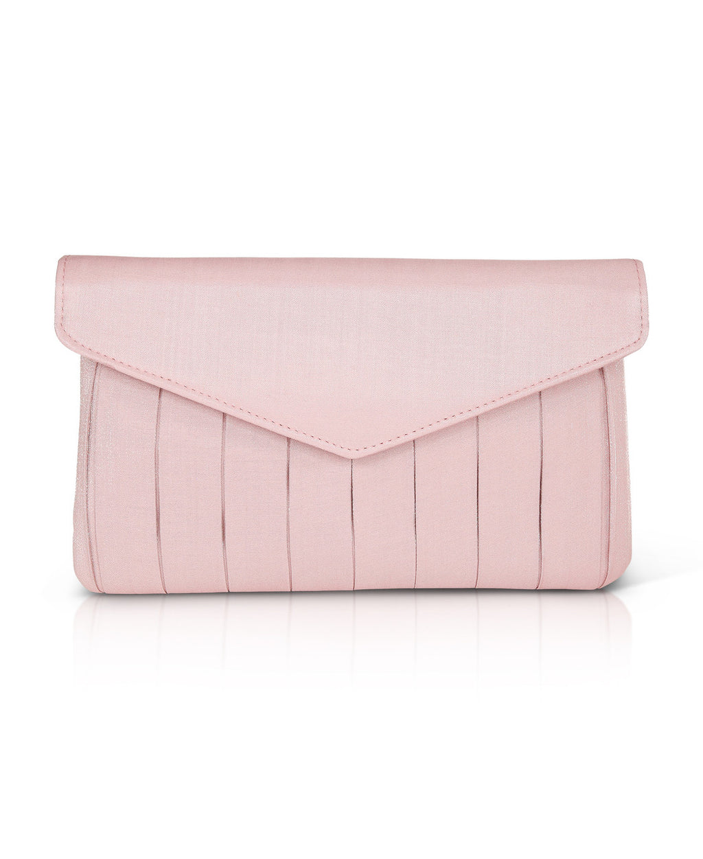 Dusty Pink | Isabella Shimmer Box Pleat Envelope Clutch