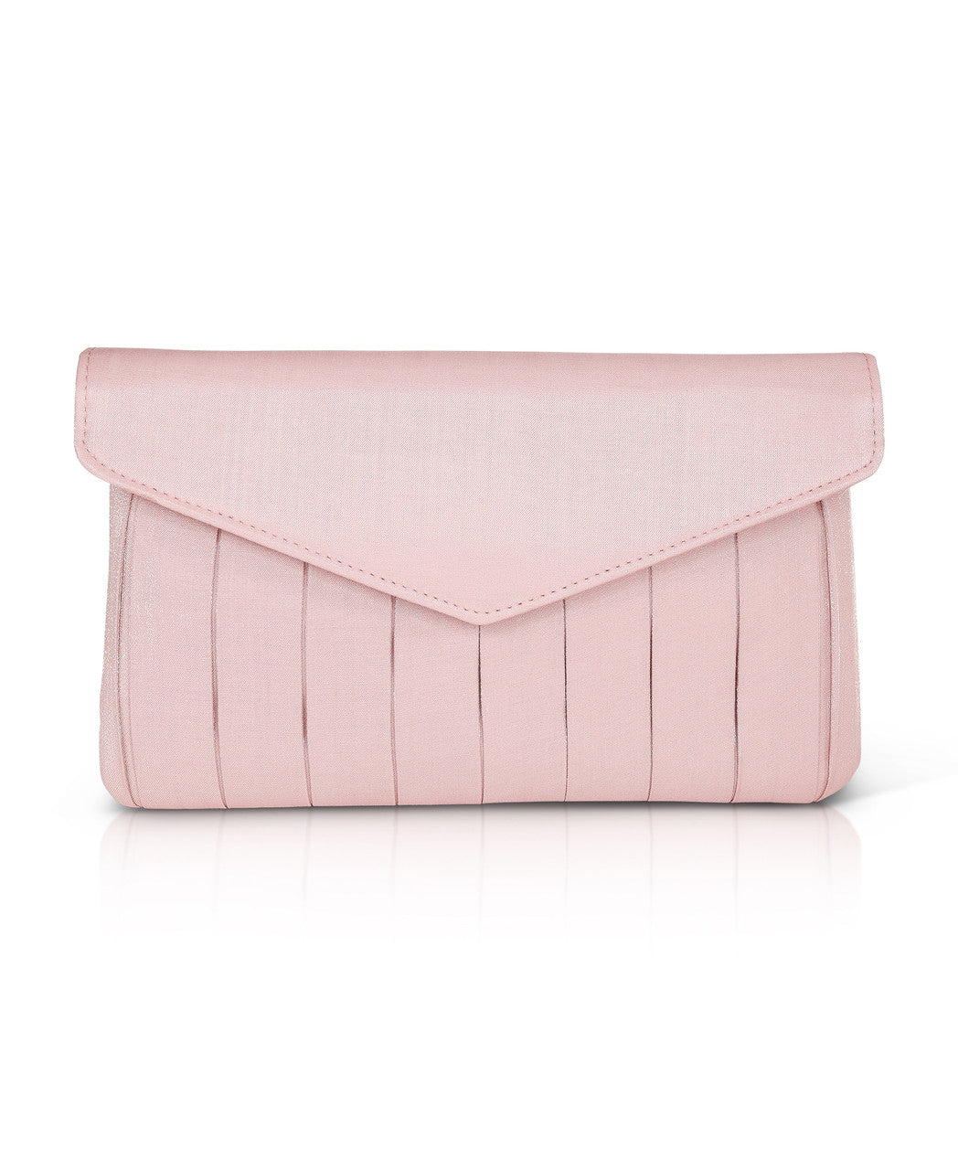 Dusty Pink | Isabella Shimmer Box Pleat Envelope Clutch