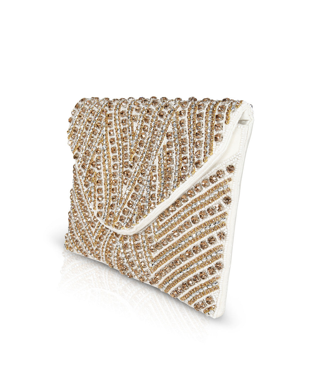 Ivory | Emma Beaded Envelope Clutch