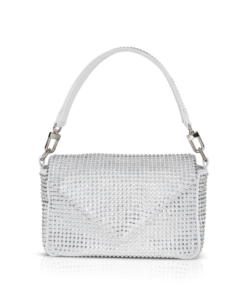 Silver | Lux Crystal Envelope Shoulder Bag