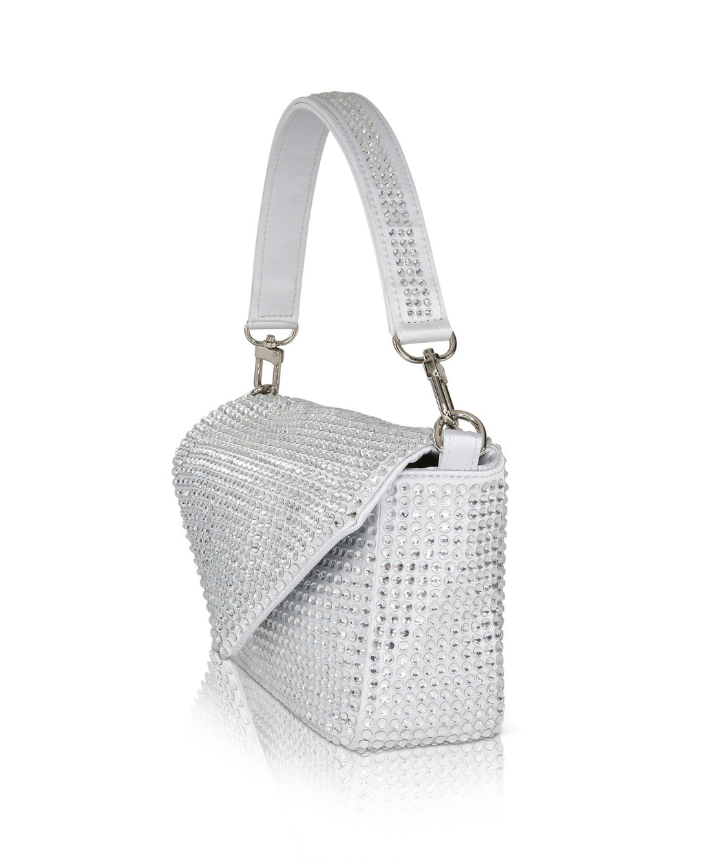 Silver | Lux Crystal Envelope Shoulder Bag