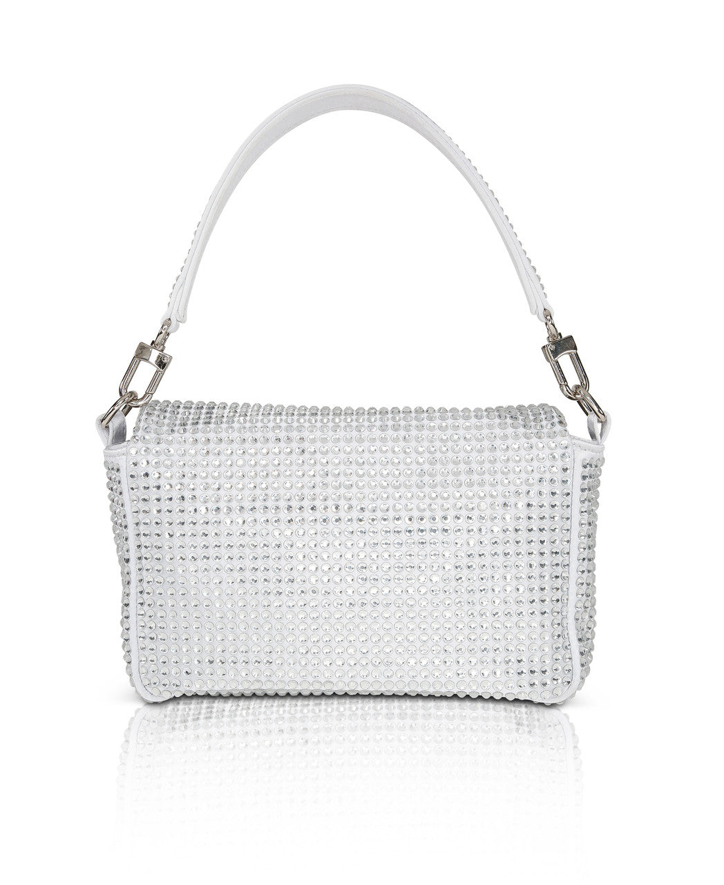 Silver | Lux Crystal Envelope Shoulder Bag